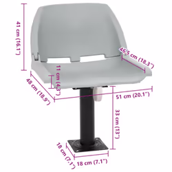 vidaXL Foldable Boat Seat Set 2 Piece No Pillow Canoe Seat Kayak Seat Grey