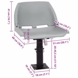 vidaXL Boat Seat Foldable Backrest no Pillow SUP Watercraft Part Canoe Seat - grey, 4 pcs