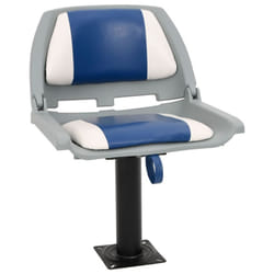 vidaXL Foldable Boat Seat Set 2 Piece Canoe Seat Kayak Seat Blue and White