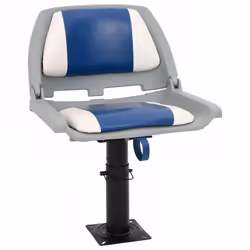 vidaXL Boat Seat Foldable Backrest no Pillow SUP Watercraft Part Canoe Seat - blue and white, 2 pcs