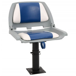 vidaXL Boat Seat Foldable Backrest no Pillow SUP Watercraft Part Canoe Seat - blue and white, 2 pcs