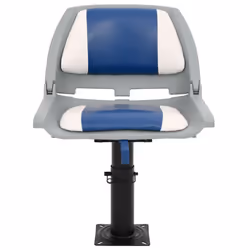 vidaXL Boat Seat Foldable Backrest no Pillow SUP Watercraft Part Canoe Seat - blue and white, 2 pcs