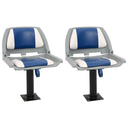 vidaXL Foldable Boat Seat Set 4 Piece Canoe Seat Kayak Seat Blue and White