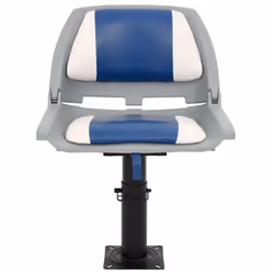 vidaXL Boat Seat Foldable Backrest no Pillow SUP Watercraft Part Canoe Seat - blue and white, 4 pcs