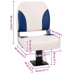 vidaXL Foldable Boat Seat Set 2 Piece Canoe Seat Kayak Seat Blue and White