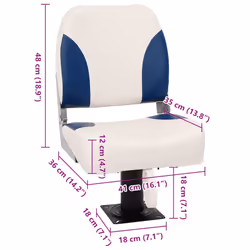 vidaXL Foldable Boat Seat Set 4 Piece Canoe Seat Kayak Seat Blue and White - Additional view 3