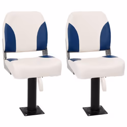 vidaXL Foldable Boat Seat Set 4 Piece Canoe Seat Kayak Seat Blue and White