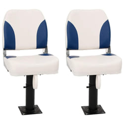 vidaXL Foldable Boat Seat Set 4 Piece Canoe Seat Kayak Seat Blue and White