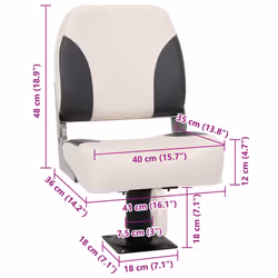 vidaXL Foldable Boat Seat Set 2 Piece Low Backrest & Fixing Strap Canoe Seat