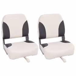 vidaXL Boat Seat Foldable Backrest with Blue-white Pillow Kayak Canoe Seat - 2 pcs