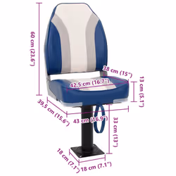 vidaXL Foldable Boat Seat Set 2 Piece Canoe Seat Kayak Seat High Backrest