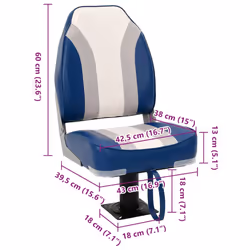 vidaXL Foldable Boat Seat Set 4 Piece Canoe Seat Kayak Seat High Backrest - Additional view 3