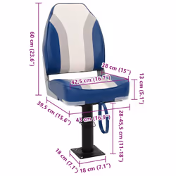 vidaXL Foldable Boat Seat Set 4 Piece Canoe Seat Kayak Seat High Backrest