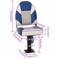 vidaXL Foldable Boat Seat Set 2 Piece Canoe Seat Kayak Seat High Backrest