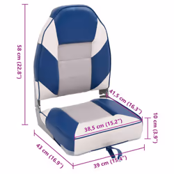vidaXL Foldable Boat Seats 2 pcs with High Back Fishing Canoe Seat Kayak Seat