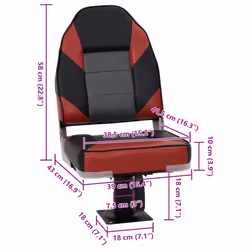 vidaXL Foldable Boat Seat Set 2 Piece Canoe Seat Kayak Seat High Backrest
