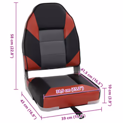 vidaXL Foldable Boat Seats 2 pcs with High Back Fishing Canoe Seat Kayak Seat