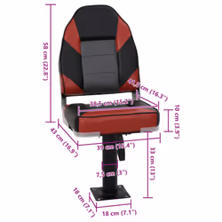 vidaXL Foldable Boat Seat Set 4 Piece Canoe Seat Kayak Seat High Backrest