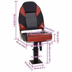 vidaXL Foldable Boat Seat Set 4 Piece Canoe Seat Kayak Seat High Backrest