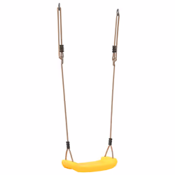 vidaXL Outdoor Swing Seat for Kids Single with Adjustable Rope Tree Swing Red - yellow