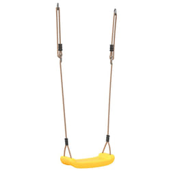 vidaXL Outdoor Swing Seat for Kids Single with Adjustable Rope Tree Swing Red - yellow