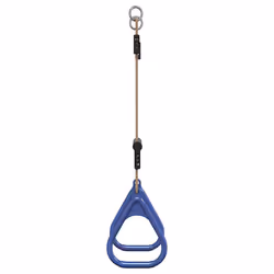 vidaXL Trapeze Bar with Gym Rings for Kids Trapeze Swing Blue&Dark Green Steel - Additional view 4