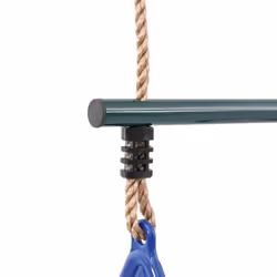 vidaXL Trapeze Bar with Gym Rings for Kids Trapeze Swing Blue&Dark Green Steel - Additional view 6