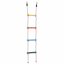 vidaXL Rope Ladder for Kids with 4 Rungs Children Climbing Ladder Multicolour
