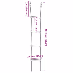 vidaXL Rope Ladder for Kids with 4 Rungs Children Climbing Ladder Multicolour - Additional view 7