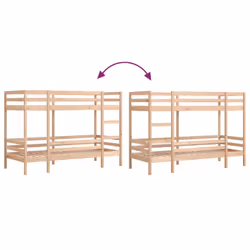 vidaXL Bunk Bed Loft Bed Bedroom Kids Bed Frame 80x200 cm Solid Wood Pine - Additional view 7