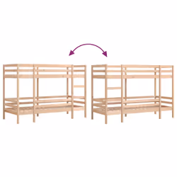 vidaXL Bunk Bed Loft Bed Bedroom Kids Bed Frame 90x200 cm Solid Wood Pine - Additional view 7
