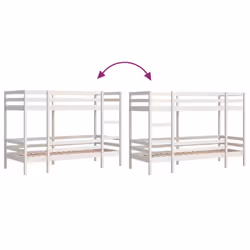 vidaXL Bunk Bed Loft Bed Bedroom Bed Frame White 90x200 cm Solid Wood Pine - Additional view 7