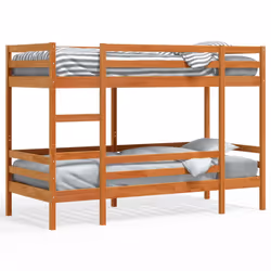 vidaXL Bunk Bed Loft Bed Kids Bed Frame Wax Brown 90x200 cm Solid Wood Pine