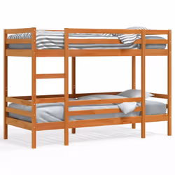 vidaXL Bunk Bed Loft Bed Kids Bed Frame Wax Brown 90x190 cm Solid Wood Pine