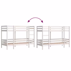 vidaXL Bunk Bed Loft Bed Bedroom Bed Frame White 75x190 cm Solid Wood Pine - Additional view 7