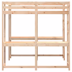 vidaXL Loft Bed with Desk and Ladder Mid Sleeper 180x200 cm Solid Wood Pine - Additional view 5