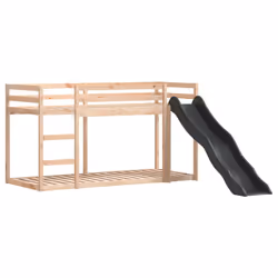 vidaXL Bunk Bed with Slide and Ladder Loft Bed Frame 90x200 cm Solid Wood Pine