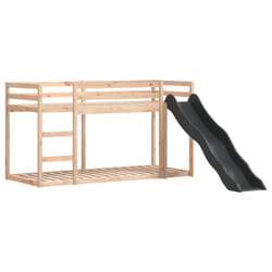 vidaXL Bunk Bed with Slide and Ladder Loft Bed Frame 90x200 cm Solid Wood Pine