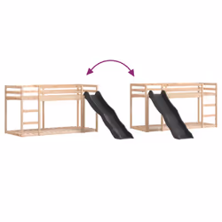 vidaXL Bunk Bed with Slide and Ladder Loft Bed Frame 90x200 cm Solid Wood Pine - Additional view 7