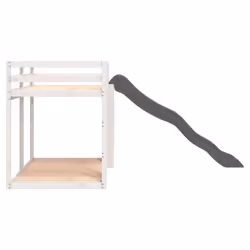 vidaXL Bunk Bed with Slide and Ladder Loft Bed White 90x200 cm Solid Wood Pine - Additional view 5