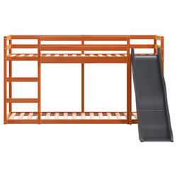 vidaXL Bunk Bed with Slide and Ladder Wax Brown 90x200 cm Solid Wood Pine - Additional view 4