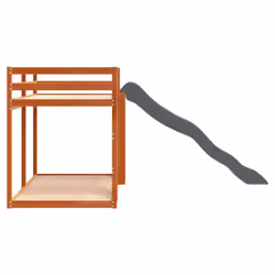 vidaXL Bunk Bed with Slide and Ladder Wax Brown 90x200 cm Solid Wood Pine - Additional view 5
