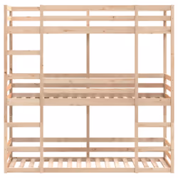vidaXL Triple Bunk Bed Loft Bed Bedroom Bed Frame 80x200 cm Solid Wood Pine - Additional view 4