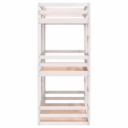 vidaXL Tripe Bunk Bed Loft Bed Kids Bed Frame White 90x190 cm Solid Wood Pine - Additional view 5