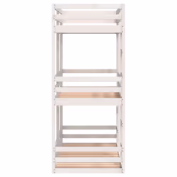 vidaXL Tripe Bunk Bed Loft Bed Kids Bed Frame White 75x190 cm Solid Wood Pine - Additional view 5