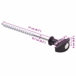 vidaXL Tent Pegs Ground Peg Camping Peg 12 pcs 17 cm Ã7 mm Galvanised Steel - 17 cm/ 12 pcs - Additional view 5