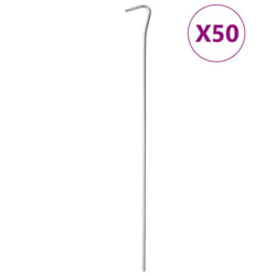 vidaXL Tent Pegs Ground Peg Outdoor Camping Peg Ground Stake Galvanised Steel - 4 mm/ 50 pcs