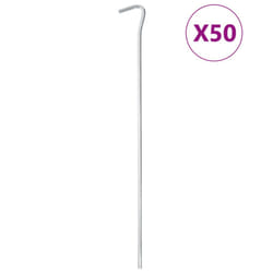 vidaXL Tent Pegs Ground Peg Outdoor Camping Peg Ground Stake Galvanised Steel - 5 mm/ 50 pcs
