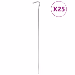 vidaXL Tent Pegs Ground Peg Outdoor Camping Peg Ground Stake Galvanised Steel - 5 mm/ 25 pcs