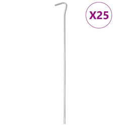vidaXL Tent Pegs Ground Peg Outdoor Camping Peg Ground Stake Galvanised Steel - 5 mm/ 25 pcs